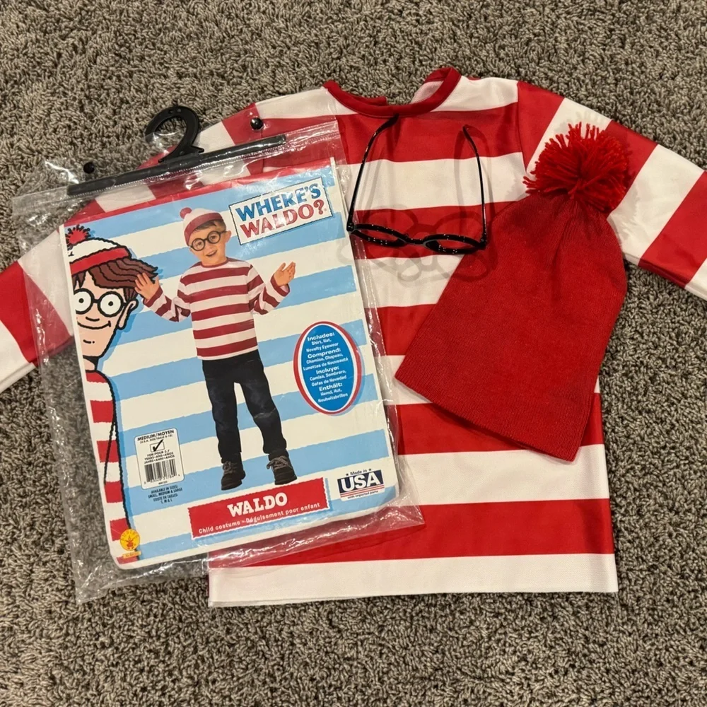 Where’s Waldo costume, size 8
